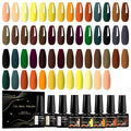 MEET ACROSS 30pcs Gel Nail Polish Set,Soak Off UV LED Lamp Gel Nail Polish Kit,Fashion Shimmer Nail Art Design Gifts for Women Manicure Salon (Fall Series)