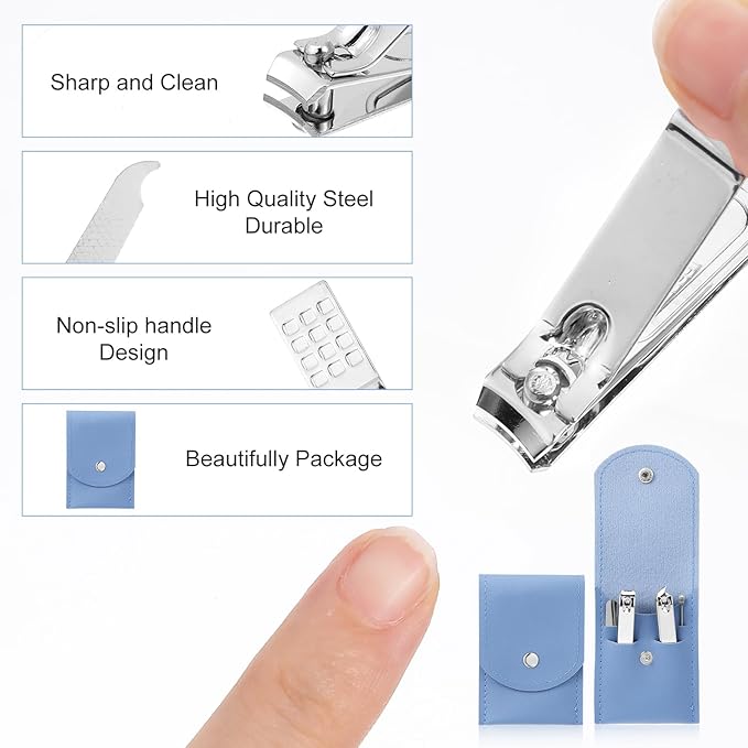 20Sets Manicure Set bulk nail clipper kit Stainless Steel fingernail clipper sets 4in1 manicure kits bulk for gift sets beauty Pedicure Kit Pedicure Tools with Travel Case Men Women