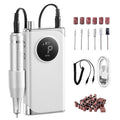 VEVOR Electric Rechargeable Nail Drill, 40,000RPM Portable Cordless Nail E File Machine, LCD-Display Acrylic Gel Grinder Tool with 6 Bits and 50PCS Sanding Bands for Manicure Pedicure Carve Polish