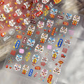 2Sheets Nail Art Stickers Chinese Lion Dragon Lucky Cat Character Nail Decals for Jubilant New Year Tattoo Nails Design Supplies (Lion)