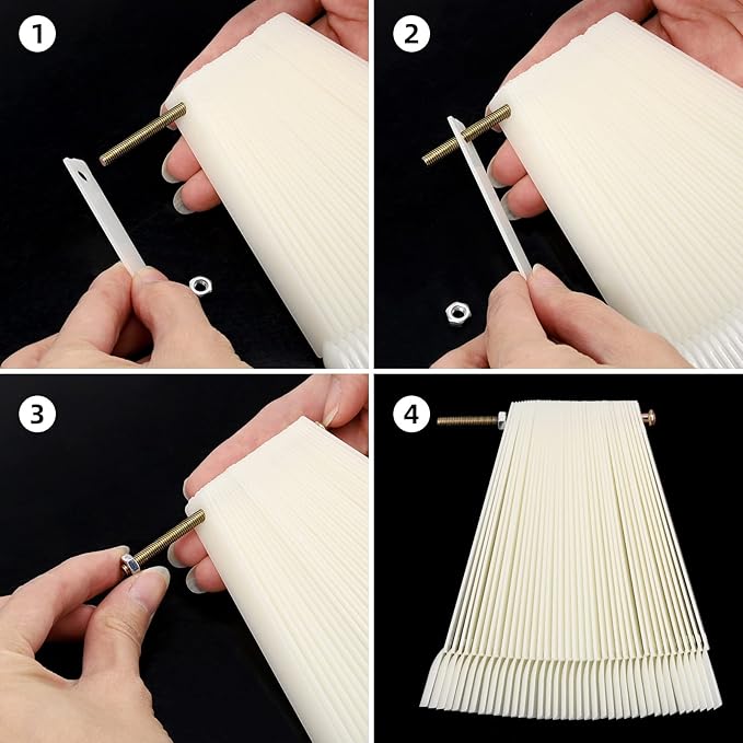 200 Pieces Nail Swatch Sticks Natural Nail Art Practice Tips Fan Shaped Polish Color Display Sticks Square Nail Swatches with Screw