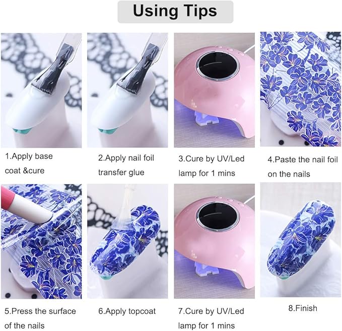 40 Rolls Starry Sky Nail Foil Adhesive Transfer Sticker Tips, EBANKU Nail Art Stickers Tips Wraps Foil Transfer Adhesive Glitters Acrylic DIY Decoration Kit(4 Boxes)