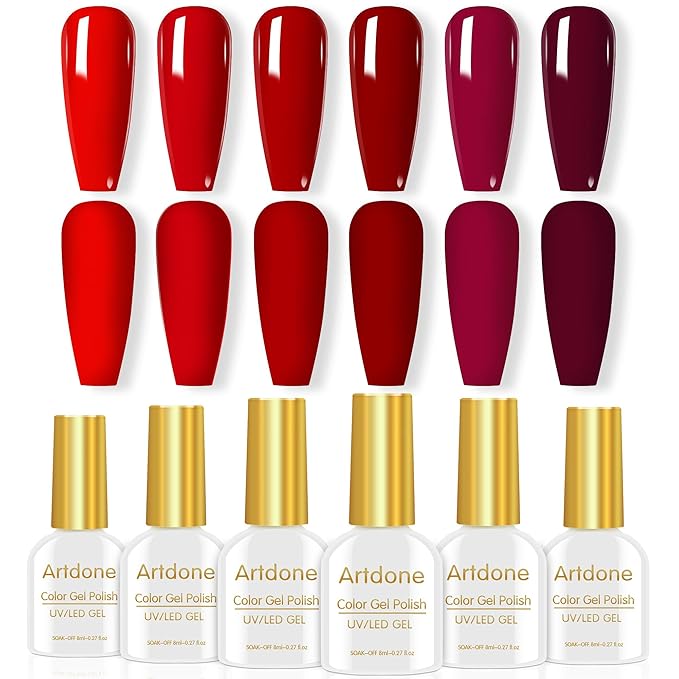 Artdone Sheer Gel Nail Polish Set Jelly UV Gel 6 Colors Translucent Milky White Pink Nude Brown Colors Nail Polish For All Seasons