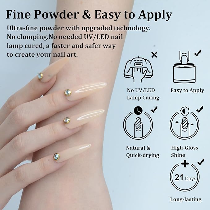 Dip Powder, Nude Color Dipping Powder French Nail Art Starter Manicure Salon DIY at Home, Odor-Free and Long-Lasting, No Needed Nail Lamp Curing, 1 Oz