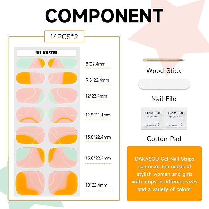 Semi Cured Gel Nail Strips (Nude Pink), 28 pcs Gel Nail Stickers, Work with Any UV Lights, Long-Lasting NailWraps for Women Gift Art DIY, Salon-Quality, Easy to Apply & Remove
