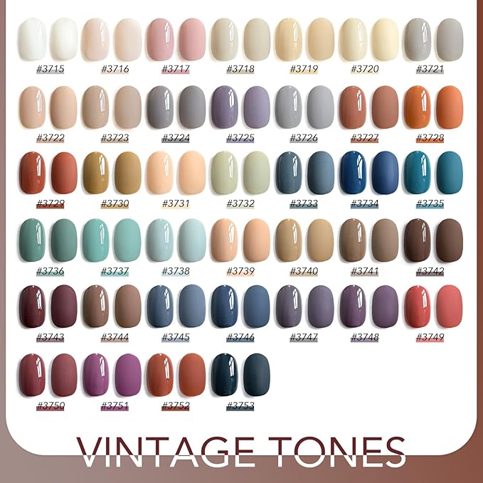 GAOY 42 Pcs Gel Nail Polish Kit, Nude Neutral Blue Burgundy Colors All Seasons Gel Nail Polish Set with Glossy & Matte Top Coat and Base Coat for Salon and DIY Manicure at Home
