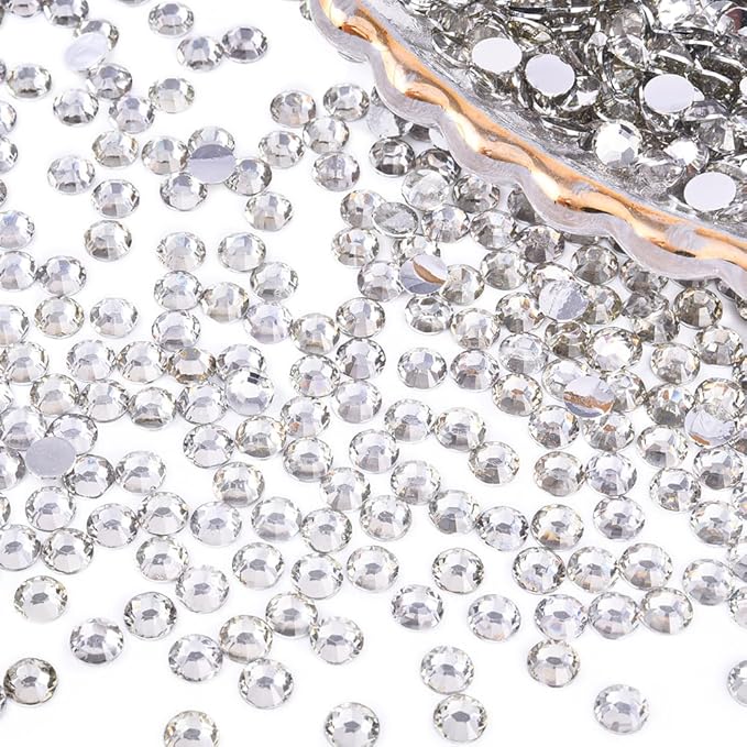 Blinginbox Crystal Flatback Rhinestones for Bedazzling Round Glass Gems for Nails Art and Crafts 2880pieces Mixed SS6-20,0.07-0.18inches