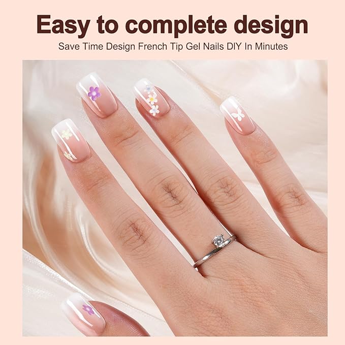 Vansiho Ombre Gel Nail Tips, 150Pcs Peach Gradient Short Square Press on Nails, Soft Gel Nails False Nail, Acrylic Fake Nails for Nail Art DIY 15 Sizes