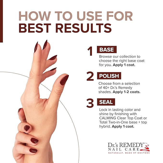 Dr’s Remedy Enriched Nail Polish: Non Toxic, All Natural, and Organic - Doctor Formulated: Strengthens, Restores, Heals, and Protects '24-Free' - RELIABLE Rustic Red