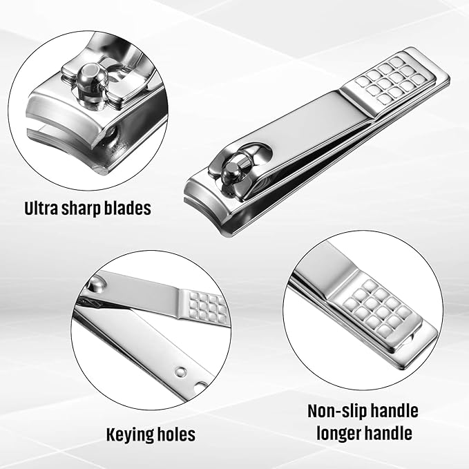 Nail Clipper Set Men Women Professional Stainless Steel Manicure Pedicure Set 16 Pcs Toe Finger Nail Clippers Kit with Portable Travel Case Personal Care Men Grooming Kit for Husband Family