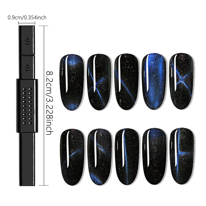 WOKOTO 9Pcs Cat Eye Magnet For Nails Magnets Pens For Cat Eye Nail Art Tools Gradient Ombre Design Cat Eye Magnet Sticks For Women Nails Magnets Wand For Magnetic Nail Polish Magnet Stick Tools