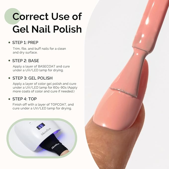 MelodySusie Hema Free Gel Nail Polish, 0.5 Fl Oz Thick Light Orange Pink Gel Polish, Non-Toxic, Long Lasting, Soak Off UV Nail Polish, Manicure Nail Design Salon DIY Nail Art at Home K0521