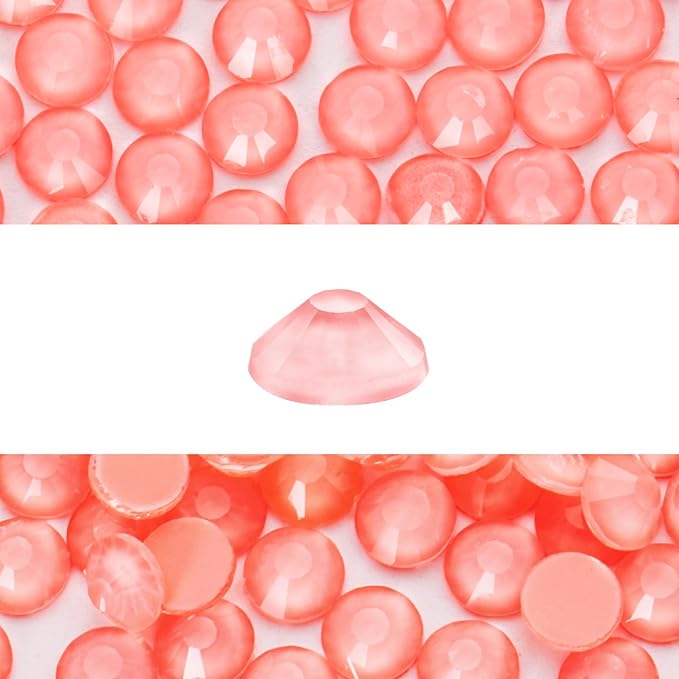 Novani 3000 Pieces Flatback Rhinestones Glass Round Gems Mocha Lt.red Crystals for Nail Art DIY Crafts Clothes Shoes,SS12,3.0-3.2mm