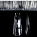 3D Diamond Shaped Polygel Nail, Extension Clear Full Cover False Nail Tips, Hybrid Gel Acrylic Nail, Diamond Fake Nails, 14 Sizes Building Artificial Press on Nail (style 4, 120pcs)