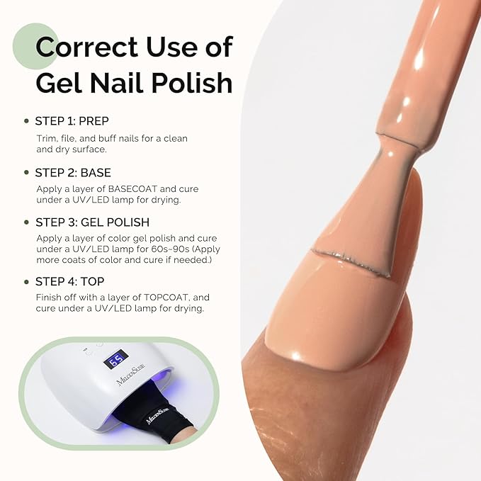 MelodySusie Hema Free Gel Nail Polish, 0.5 Fl Oz Thick Nude Orange Gel Polish, Non Toxic, Long Lasting, Soak Off UV Nail Polish, Manicure Nail Design Salon DIY Nail Art at Home 175