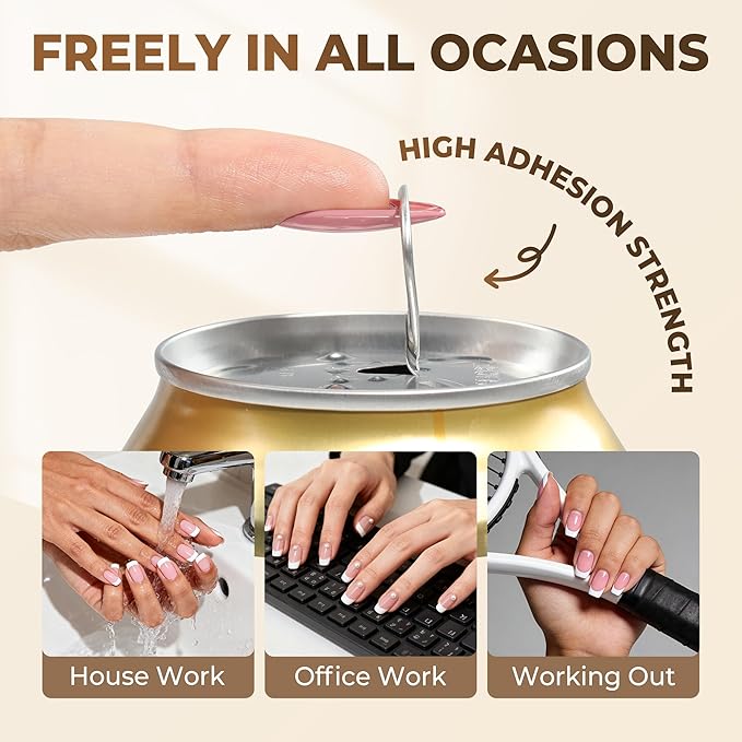 UNA GELLA 9 in 1 Gel Nail Glue for Clear Acrylic Nails Tips 2Pcs 10ml Long Lasting Super Strong Brush on Nail Gel Glue for False Press on Nails Tips Base Blooming Gel, U V Light Required