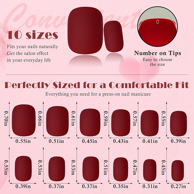 AddFavor Press on Nails Short Square Fake Nails, 576pcs 24 Colors Round Square Press on Nails Full Cover Acrylic Nail Press ons, Matte False Nail Tips for Girls Teens Glue on Nail