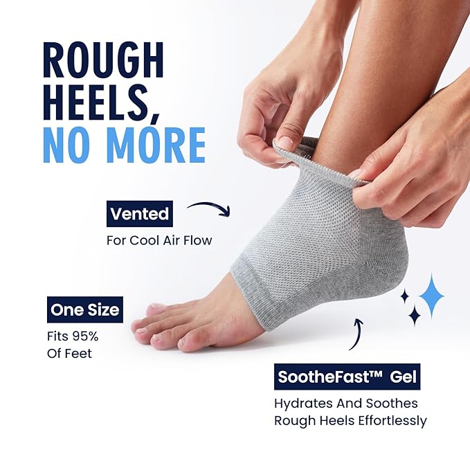 Dr. Frederick's Original Moisturizing Heel Socks for Dry Cracked Heels Treatment - Infused with Olive Oil, Jojoba Oil and Vitamin E - 2 Pairs - Valentines Day Gifts for Her & Him - Original Formula
