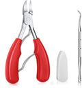 Toenail Clippers, Medical Grade Toe Nail Trimmer, Nail Clippers for Thick Nails or Ingrown Toenail Tool, Stainless Steel Sharp Pedicure Toe Nail Clippers Adult, Rubber Handle. (Red)