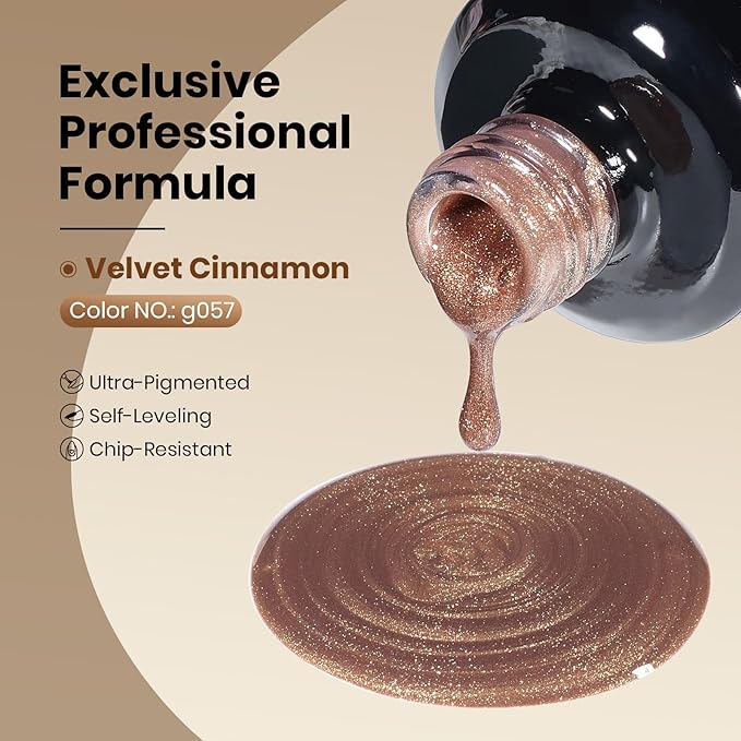 Beetles Brown Cat Eye Gel Nail Polish - Velvet Cinnamon Cat Eye Gel Polish, 15ML Fall Brown Mocha Mousse Magnetic Glitter Gel Polish with Magnet Soak Off UV French Nail Art Manicure Gift for Women