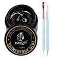 Beetles Gel Polish Gel No Wipe Top Coat and Gel Polish Nail Art Rhinestone Glue Set for Adhesive Resin Gems Diamonds Jewelry Decoration Soak Off Led