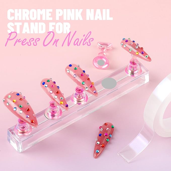 FANDAMEI Nail Art Brushes, Nail Art Kit with Nail Art Brush, Dotting Tools, Nail Rhinestones Pearls, Nail Charms and Gems, Nail Stickers for Women Decals, Nail Stand for Press on, Nail Design Kits
