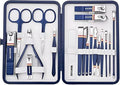 Nail Clippers Set - 19 Piece Manicure & Pedicure Kit, Stainless Steel Fingernail & Toenail Tools with Luxurious Travel Case for Men & Women