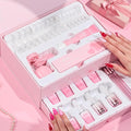 Beetles Tipex Lite Heart Cutout Nail Kit, Pre-Built Apex Almond & Stiletto Medium Nail Tips 192pcs, Gel Nail Starter Set with UV Lamp, Base & Top Coat, Glue Gel, 6 Colors for DIY Art