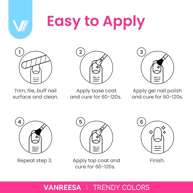 VANREESA 24 Pcs Gel Nail Polish Set, 21 Colors Gel Polish with Base Coat Glossy & Matte Top Coat Pink Orange Yellow Green Blue Purple Gray Nail Polish Set Nail Kit Gifts for Women