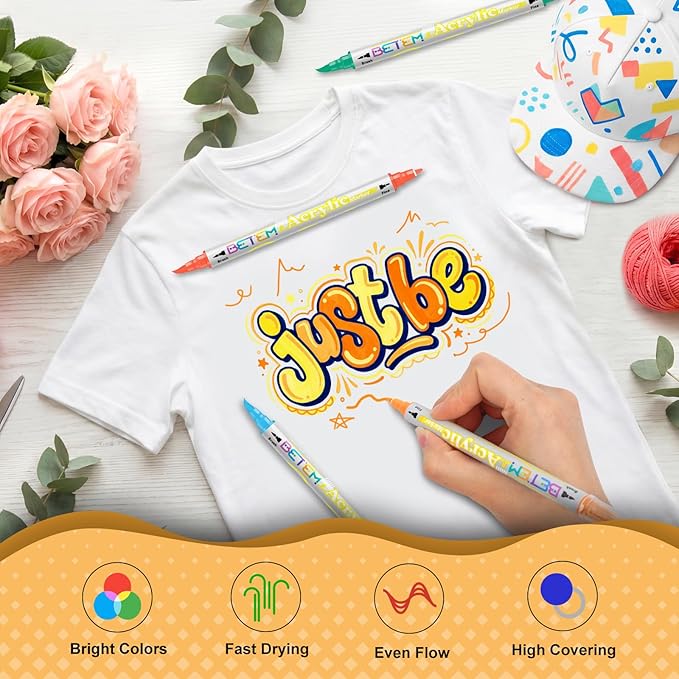 Betem Nail Art Pens Set, 30 Colors Dual-Tip Nail Art Markers, 3D Quick-Drying Nail Polish Pens, Acrylic Paint Markers for DIY Nail Design, Nail Liner Brush & Dotting Tool for Home & Salon DIY