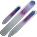 Glass Fingernail Files with Case - Manicure Set for Natural Nails - Double Sided Nail File Stocking Stuffers (Blue)