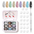 9 Colors Set Ombre Pat Gel Nail Polish,Pat Painting Gradient Blooming GelS Polish Palette with 20Pcs Nail Sponges for 3d Gel Nail Art can be Painted in Salon or Home Use (L0)