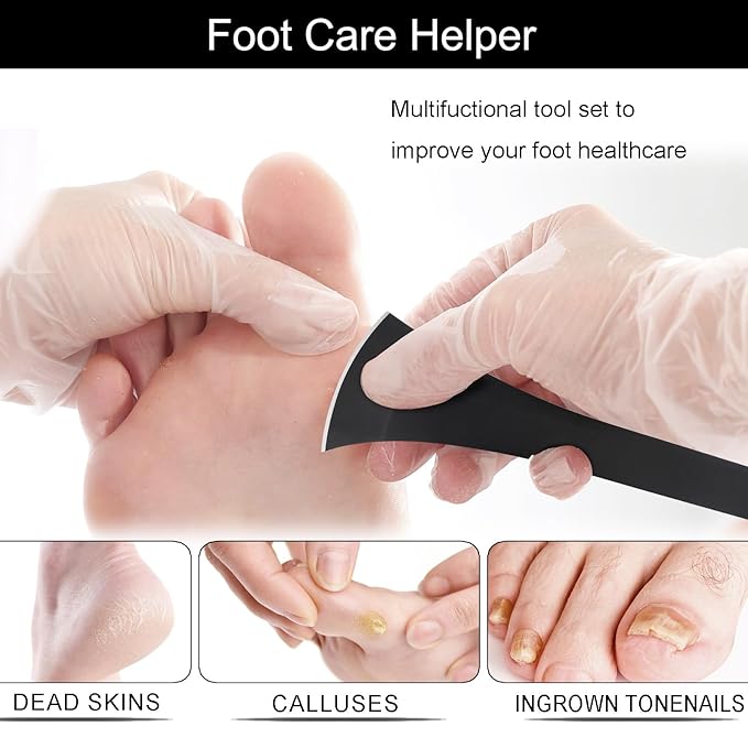Segbeauty 7pcs Ingrown Toenail Removal Kit, Dead Skin Removal for Feet, Callus Shaver for Feet, Foot Scraper Callus Remover with Whetstone Sharpening Kit, Foot Care Pedicure Tools with Storage Bag