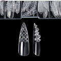 3D Diamond Shaped Polygel Nail, Extension Clear Full Cover False Nail Tips, Hybrid Gel Acrylic Nail, Diamond Fake Nails, 14 Sizes Building Artificial Press on Nail (style 10, 120pcs)