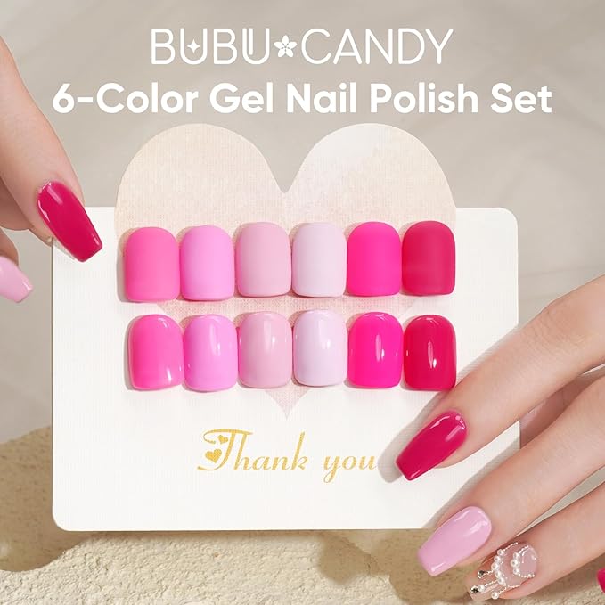Pink Gel Nail Polish Set 6 Colors,Hot Pink Tones Neon Pink White Gel Polish Magenta Light Soft to Dark 2026 All Seasons LED Nail Art for Nail Lovers Gift Salon DIY Starter Kit