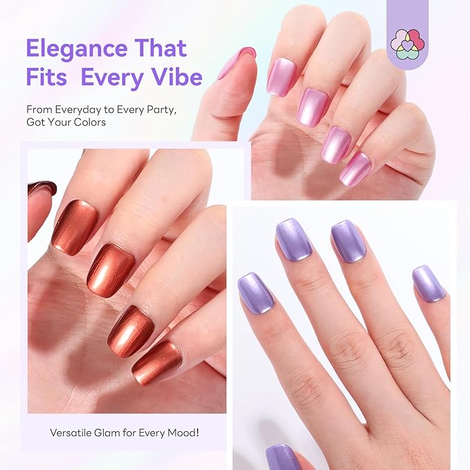 SAVILAND Quick Dry Nail Polish Set: 12 PCS Fingernail Polish 12-Free Metallic Nail Polish Colors Long Wear Nail Lacquer DIY Nail Art for Students Ladies Office Home Gift 8 ml