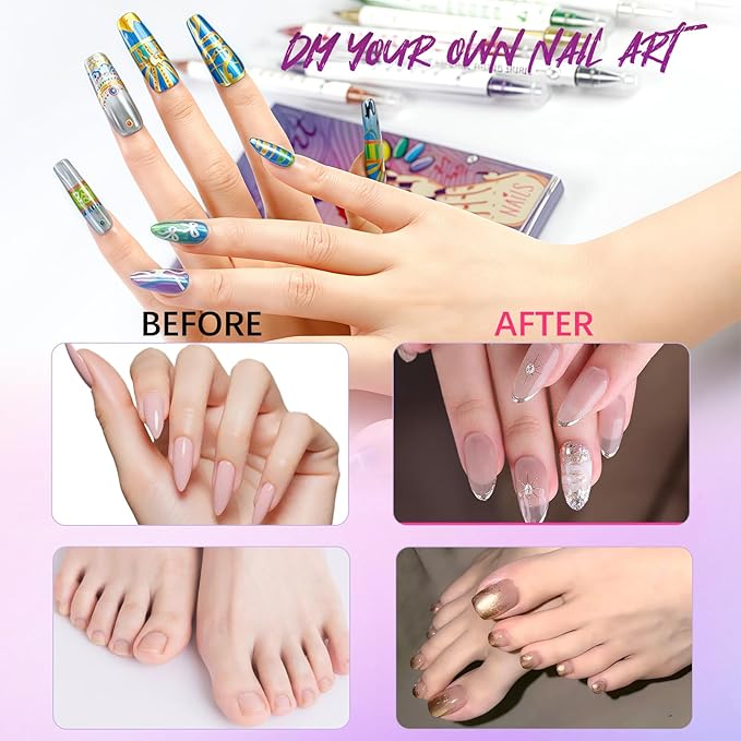 10 Color Nail Art Pens, Double-ended Nail Polish Pens Drawing Painting Point Liner Acrylic Painted Pen Kit, DIY Nails Art Design Manicure Tools Christmas Gifts 2026 Upgrade (2 Set)