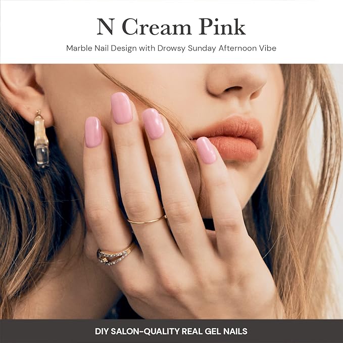 ohora Bundle Set (Daily Trio) - N Cream Cotton, N Pink, N Beige Semi-Cured Gel Nail Strips, Works with Any UV/LED Lamps, Salon-Quality, Long Lasting, Easy to Apply & Remove