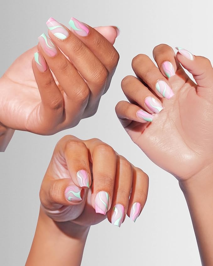 Artistic Colourluxe Press-On Tips Kit - Ready to Wear Manicure -Long-Lasting Manicures – Easy Application, Natural Look, 30 Nails (Attracted To You, Kit)