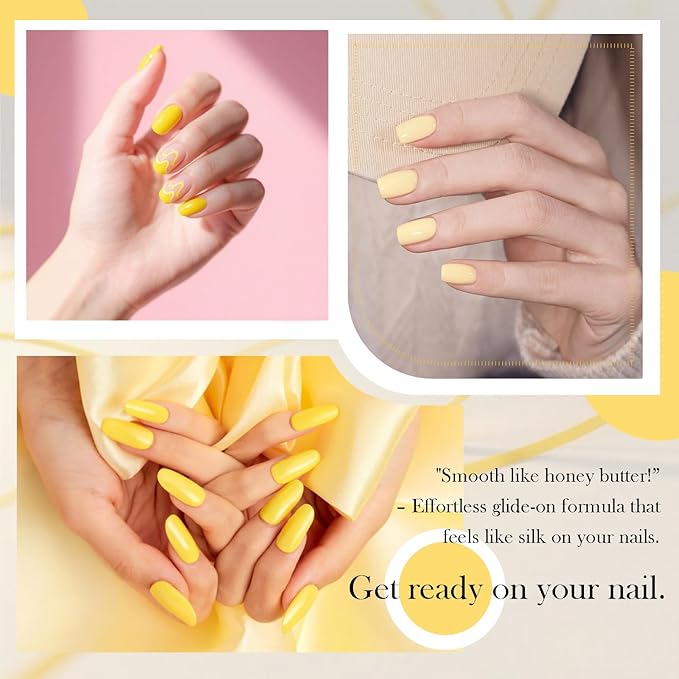 6pcs 15ml Hema Free Tpo Free Yellow Gel Nail Polish Soak Off UV/LED Gel Polish Set Yellow Nail Art Set for Women, Professional Salon DIY Manicure Kit with High Pigment & Long Lasting Effect D