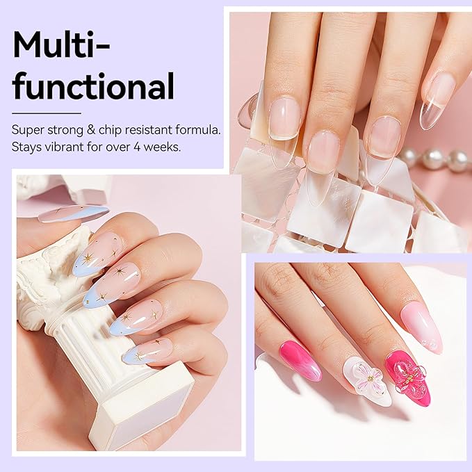 MIZHSE Solid Nail Glue, 30g Solid Nail Gel for Press on Nails, Super Strong Nail Gel Glue for Nail Tips, Acrylic Nails, Long Lasting Manicure DIY at Home, Cure Needed