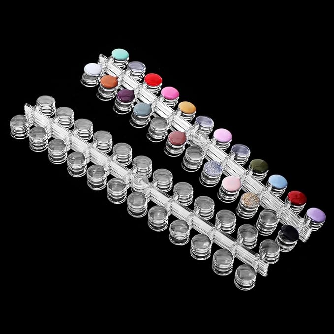 240pcs Nail Polish Swatch Dots, Round Transparent Nail Art Color Display Chart with Adhesive Sticker False Nail Display Tips Box-packed for Bottles Colorful Polish DIY Training Practicing Displaying