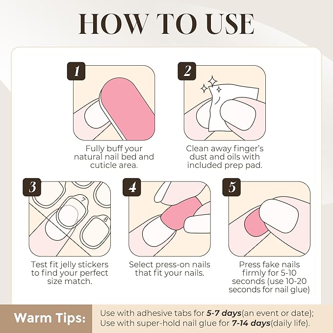 UNA GELLA Short Square Press On Nails: Nude Soft Gel Press Ons Short with Nail Glue, 16 Sizes - 32 Reusable Fake Nails Kit, Skin Tone Nude