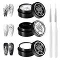 20g/0.7oz Elastic Drawing Spider Nail Gel, GelS Paint for Nails Art Wire Drawing Nail Gel for Line with Brushes for Nail Art (3EDS-WhiteBlackSliver)