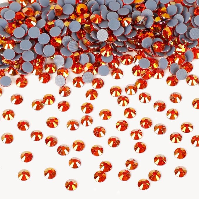 Bymitel Hotfix Crystal Rhinestones Round Gems Iron on DIY Jewelry Making Flat Back for Crafts,Golden Sun, 1.6mm(SS4/2880pcs)