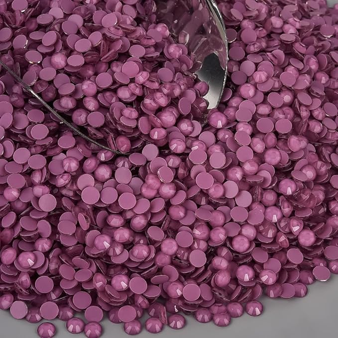 Blinginbox Flatback Rhinestones Round Gems, 1440pcs Luminous Series Glass Stones Neon Gems Non Hotfix Crystal Rhinestones for Nail Charms Crafts Clothes Tumblers,Pearly Purple Neon,SS20.