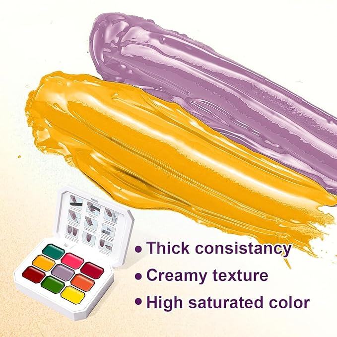 Gradient Painting Gel Set, 9*Plates Ombre Gel Nail Polish Pigment Pat Nails,Long-lasting Silky Texture Highly Saturated French Manicure Soak of UV/Led Home Salon DIY Nail Art A7+A8+X+J