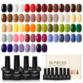 GAOY 36 Pcs Gel Nail Polish Set, 32 Colors All Season Gel Polish Kit Red Black White Pink Blue with 4 Pcs Soak off Base Glossy Matte Top Coat & Builder for Nail Art DIY Manicure at Home