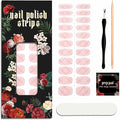 Nail Polish Strips (No UV Lamp Needed) - 22 Pcs Salon Quality Gel Nail Stickers - Long Lasting Wraps (Pink Plaid)