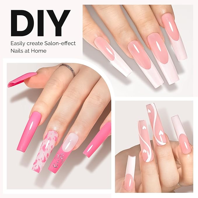 MelodySusie Long Square X Nail Tips - 288Pcs 12 Sizes Clear Acrylic, Half Matte Full Cover Press on Nails for DIY Extension & Salon Use, Pre-Shaped for Long-Lasting Manicure
